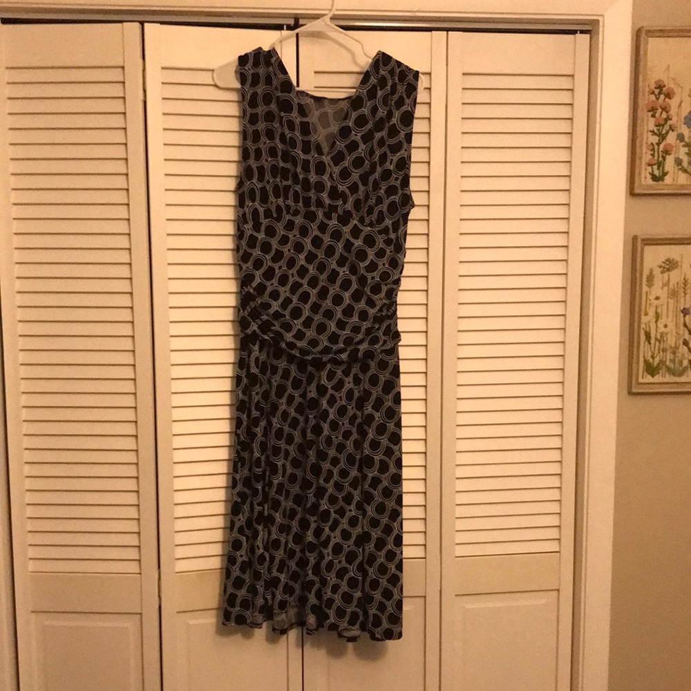 Black and white mid calf dress